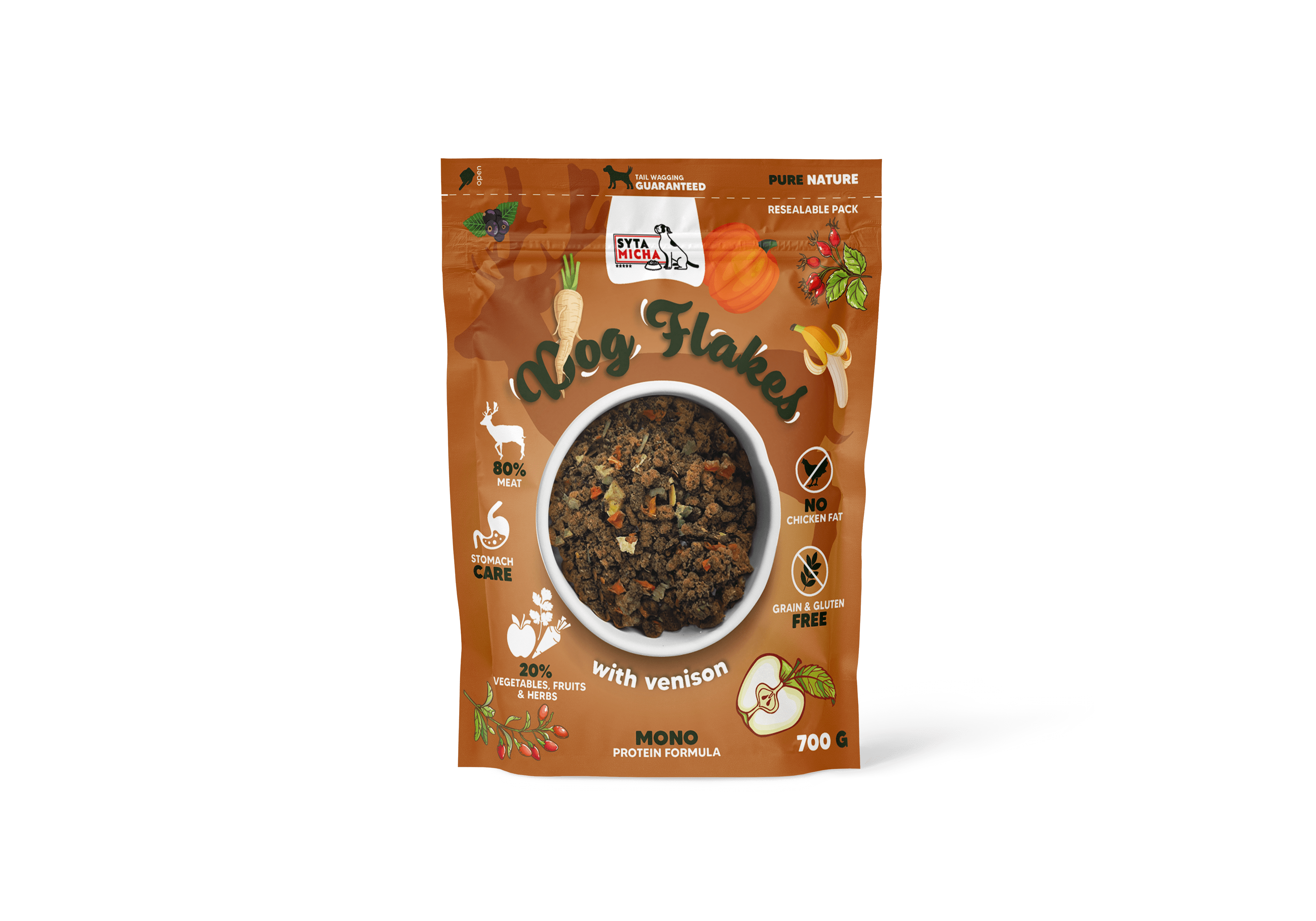 Syta Micha Dog flakes Szárított kutyaeledel – Vadhús, 700g