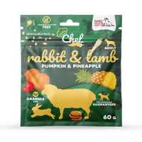 PRÓBKA Crocchette per cani Coniglio e agnello, zucca e ananas 60g