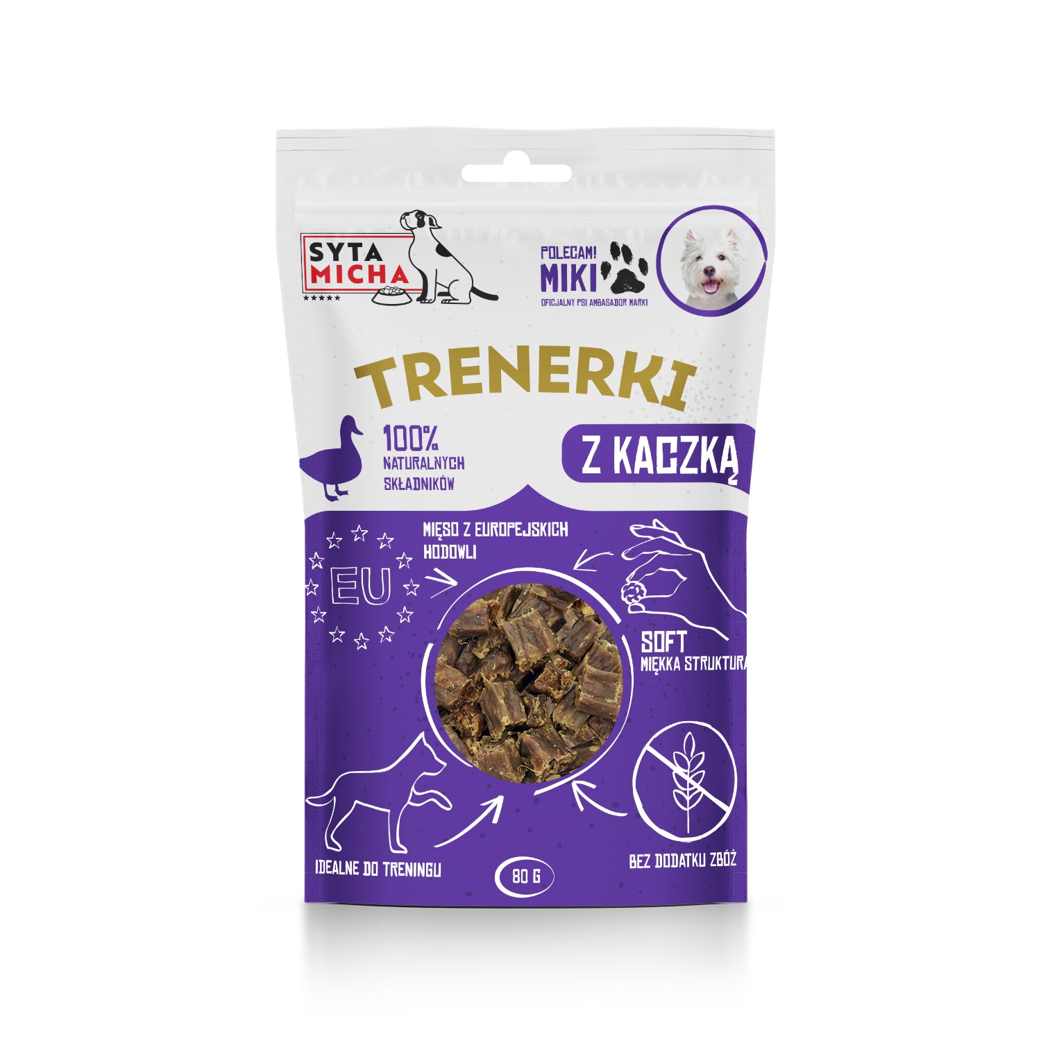 Kacsás tréningfalatok kutyáknak, 80g