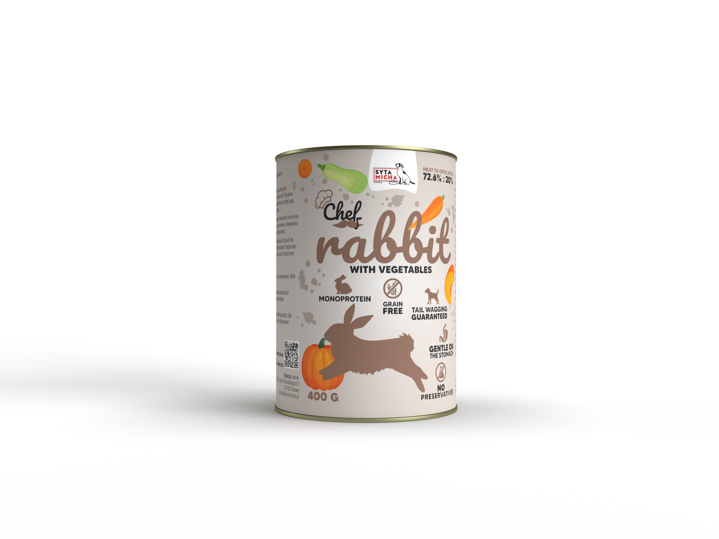 Mokra karma per cani Królik con verdure 400g