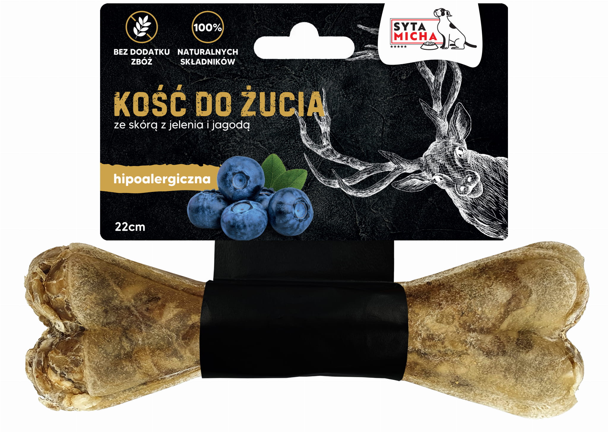 Osso da masticare per cani ipoallergenico cervo con bacche 22cm MAXXI