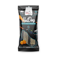 Hot Dog da masticare per cani - carne di cavallo con more in pelle di merluzzo 2 pz.