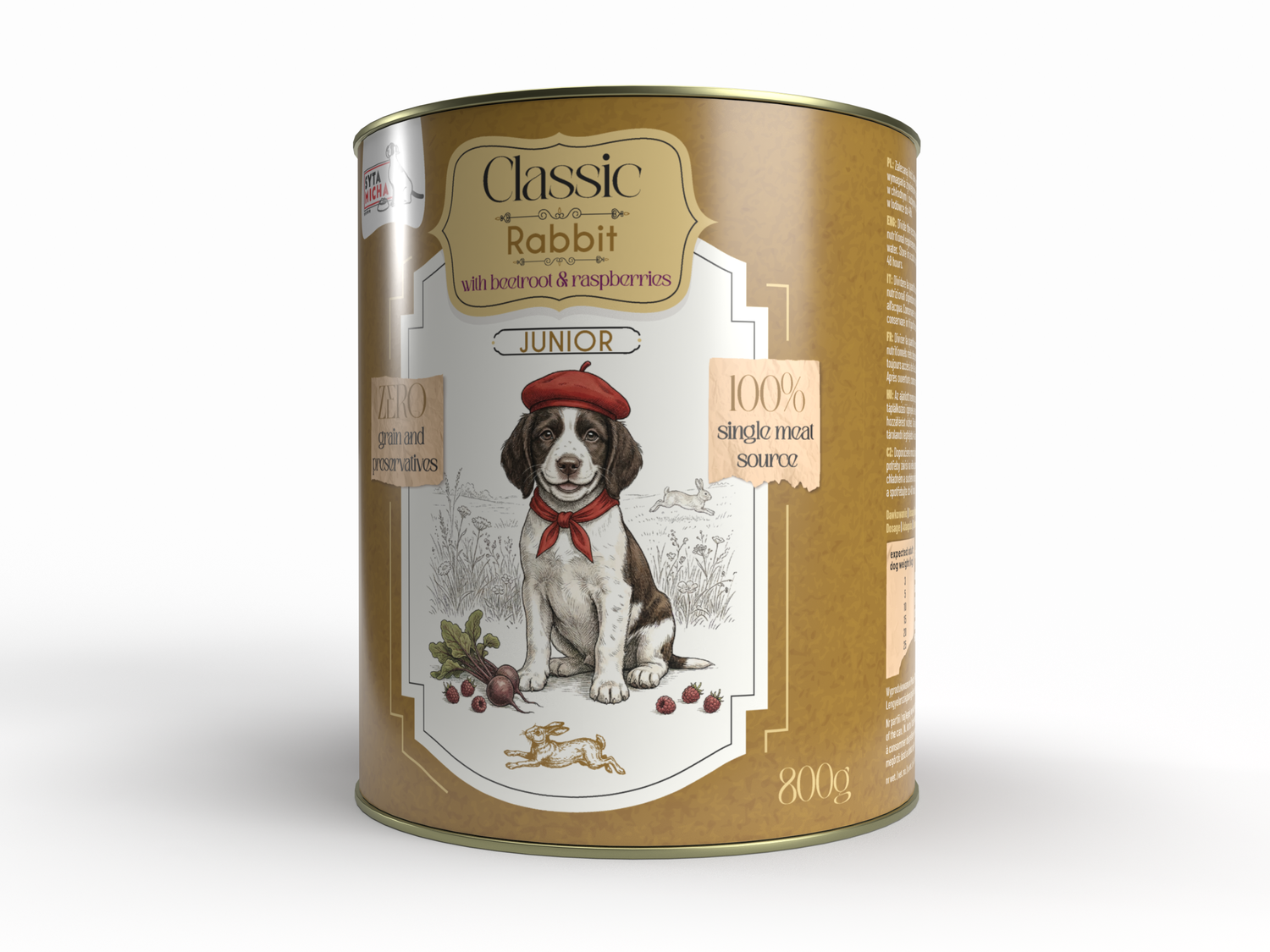 Classic królik z burakiem i malinami junior 800g