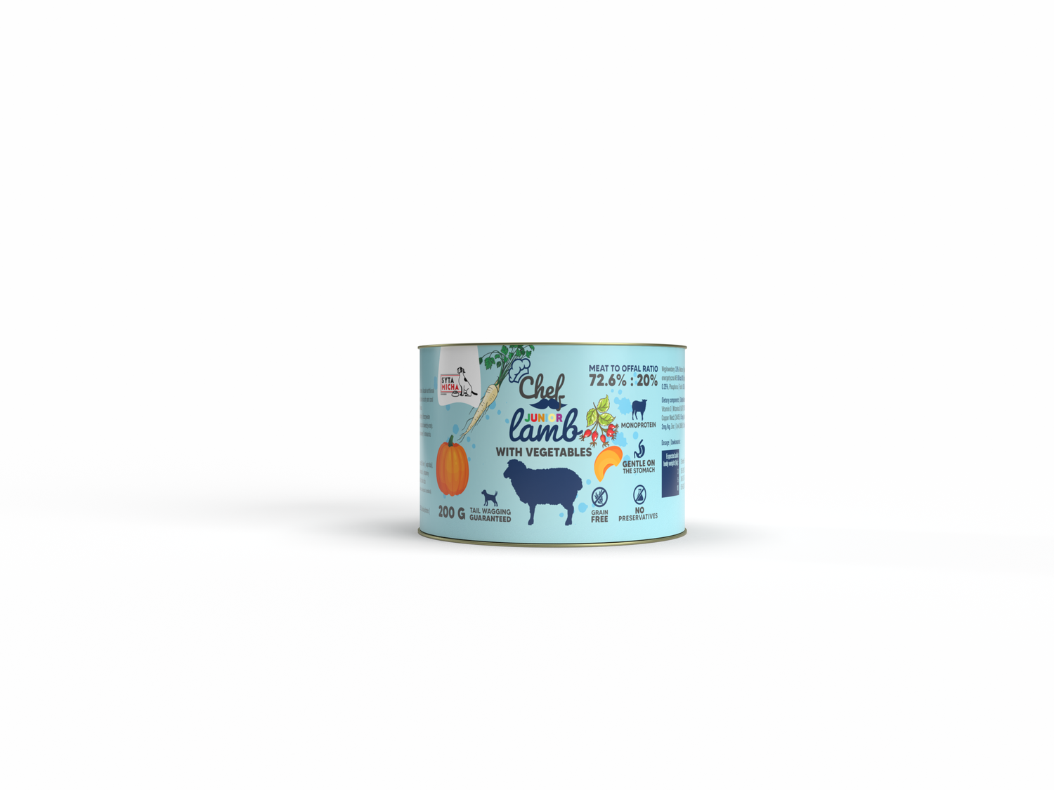 Karma mokra dla psa Jagnięcina z warzywami JUNIOR 200g