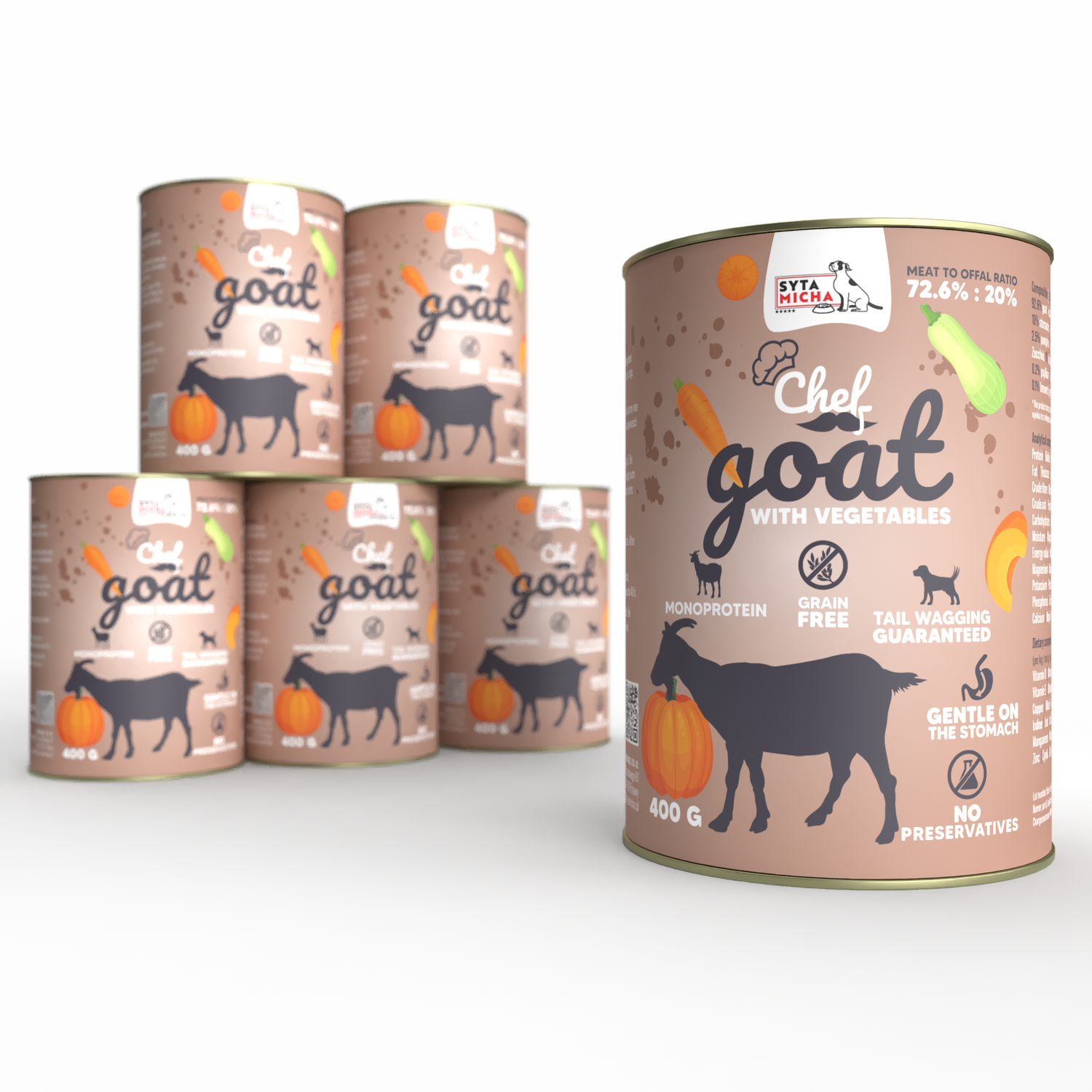 Mokra karma per cani Koza con verdure 400g x6