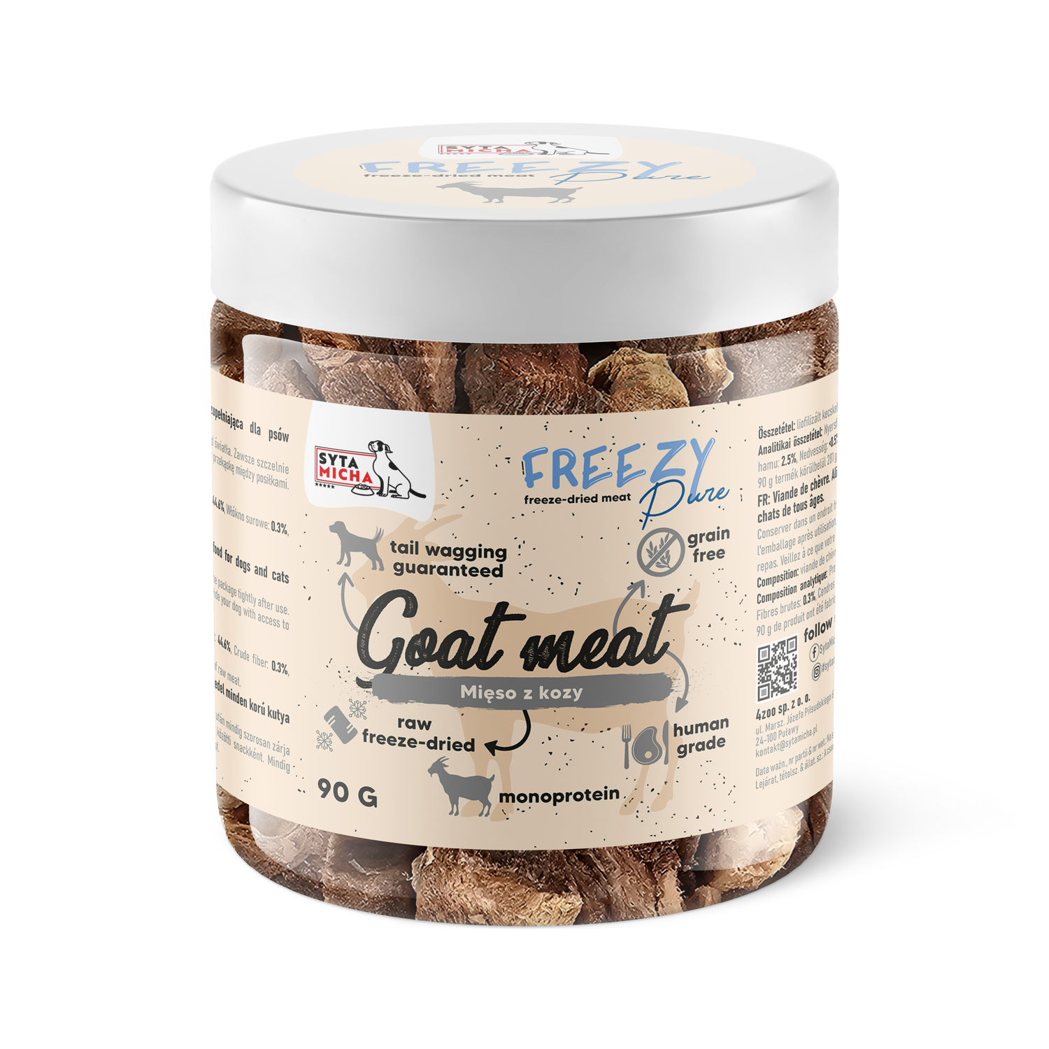 100% liofilizowane mięso z kozy dla psa 90g FREEZY Pure