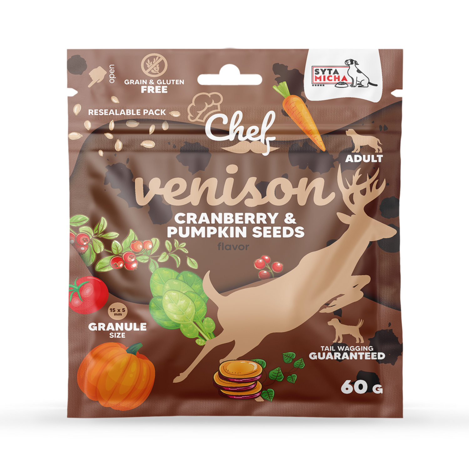 MINTA Száraz kutyatáp Vadhús, áfonya és tökmag 60g