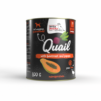 Karma mokra dla psa Przepiórka z burakiem i papają 800g