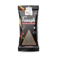 Triangolo da masticare per cani - struzzo con ciliegia e semi di chia 2 pz.