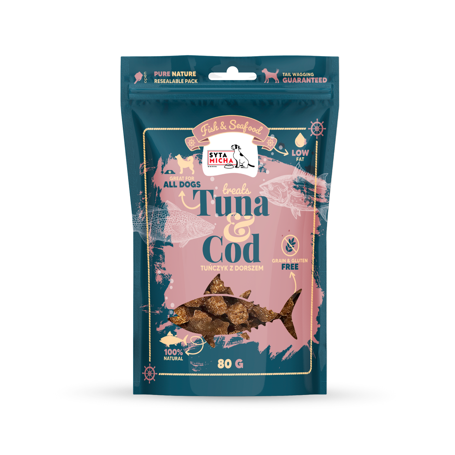 Syta Micha Fish & Seafood Przysmaki z tuńczykiem dla psa 80g