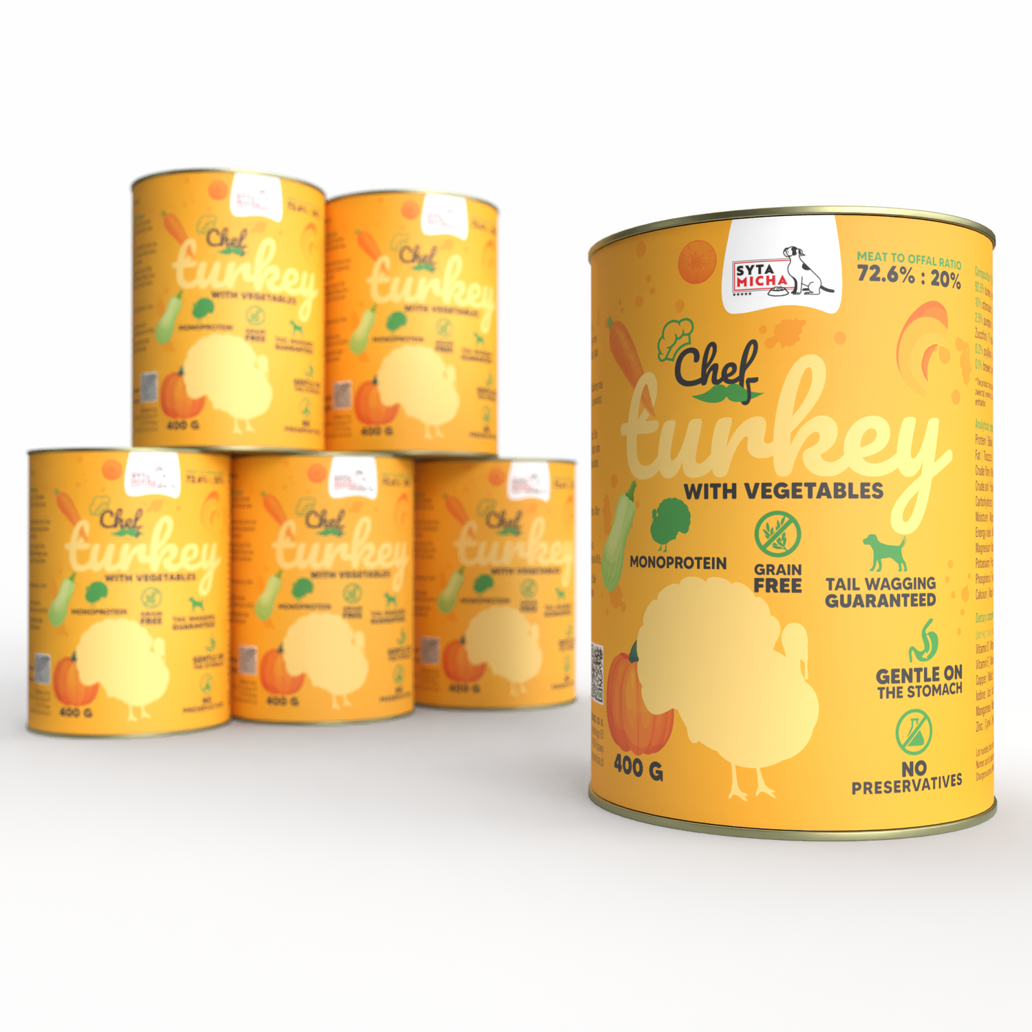 Вологий корм для собаки Індичка з овочами 400 г x6