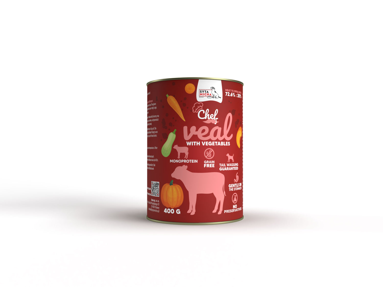 Nedves kutyaeledel borjúhússal és zöldségekkel 400g