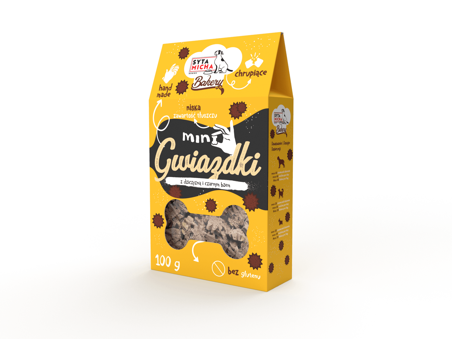 Biscotti per cani Mini stelle con carne di selvaggina e sambuco 100g