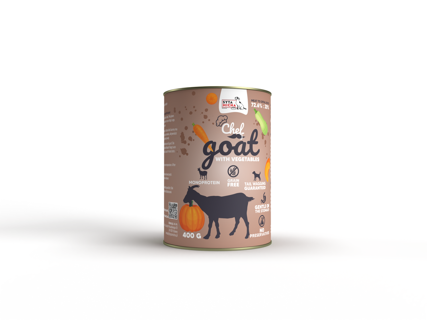 Nedves kutyaeledel kecske zöldségekkel 400g