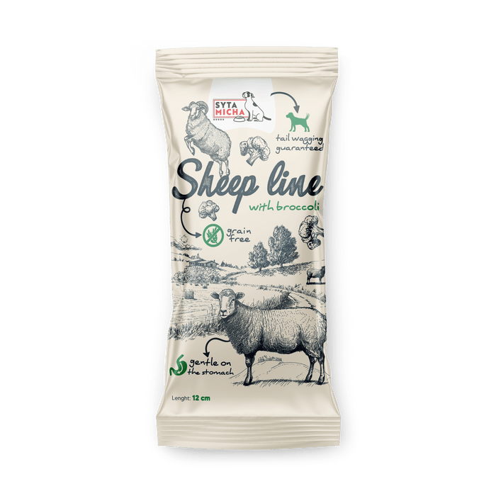 Syta Micha Sheep Line Kość do żucia Owca z brokułem 12cm